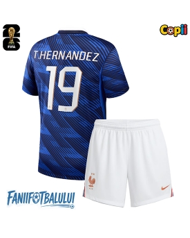 Franța Theo Hernandez #19 Echipament de Fotbal Replică Mondial 2026 Copii Acasa (+ Șorturi)